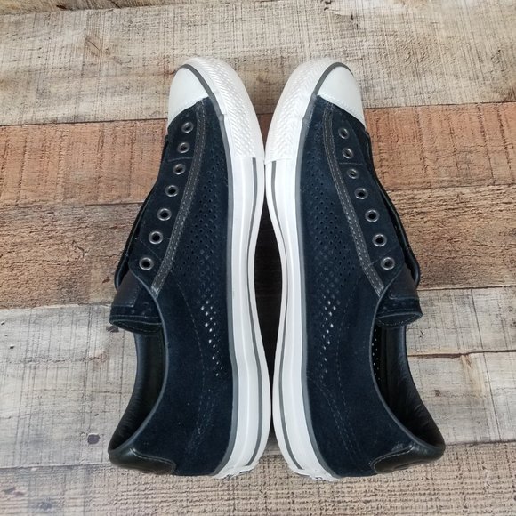 Converse John Varvatos Men Sz 8 Leather Perforated Black 156710C Slip On Low - Picture 6 of 9